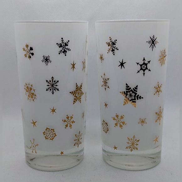 Federal Glass Co. Atomic Starburst Snowflake Glass Set Of 4 Vtg MCM Barware MINT - Picture 3 of 5